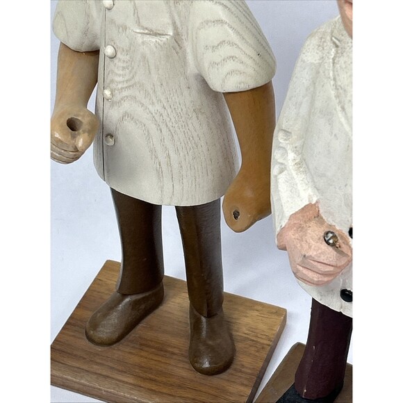Vtg Romer Doctor Dentist Lot Hand Carved Wooden Figure Sculpture Made In Italy - Picture 5 of 9